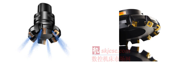 圖1 – 帶內(nèi)冷卻液孔的CoroMill 345適用于直徑高達125mm的刀具。